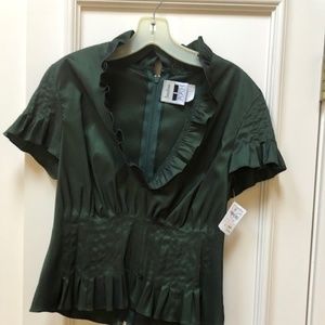 Tadashi for Neiman Marcus Satin Evening Blouse